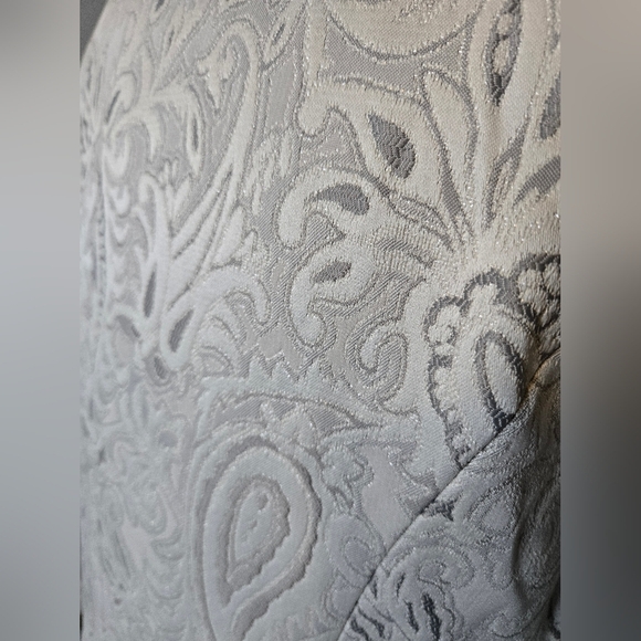 Vintage Jessica Paisley Brocade Coat Jacket Women’s Size 16 Longline Silver Gray - Picture 4 of 10
